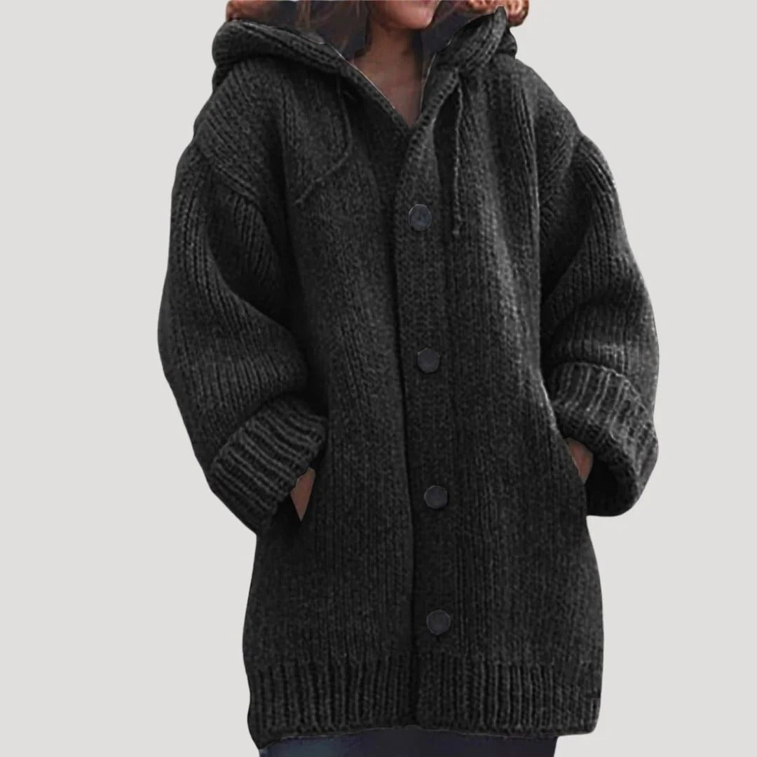Women's Hooded Chunky-Knit Cardigan