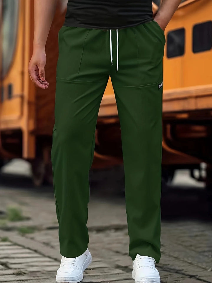 Men’s Straight-Leg Pants with Drawstring