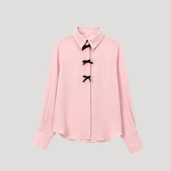 Women's Bow-Detail Long-Sleeve Blouse