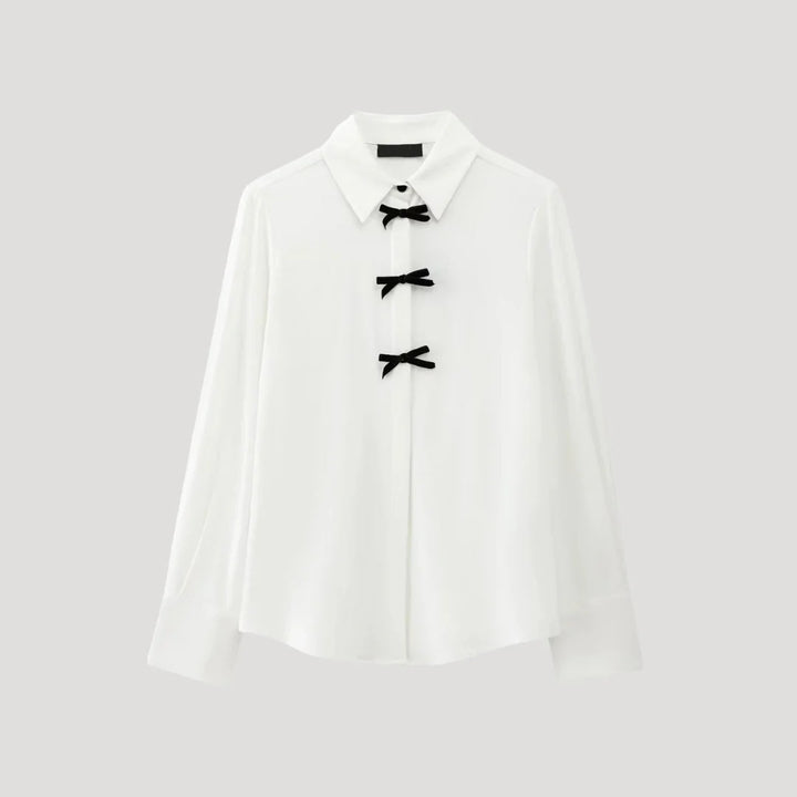 Women's Bow-Detail Long-Sleeve Blouse