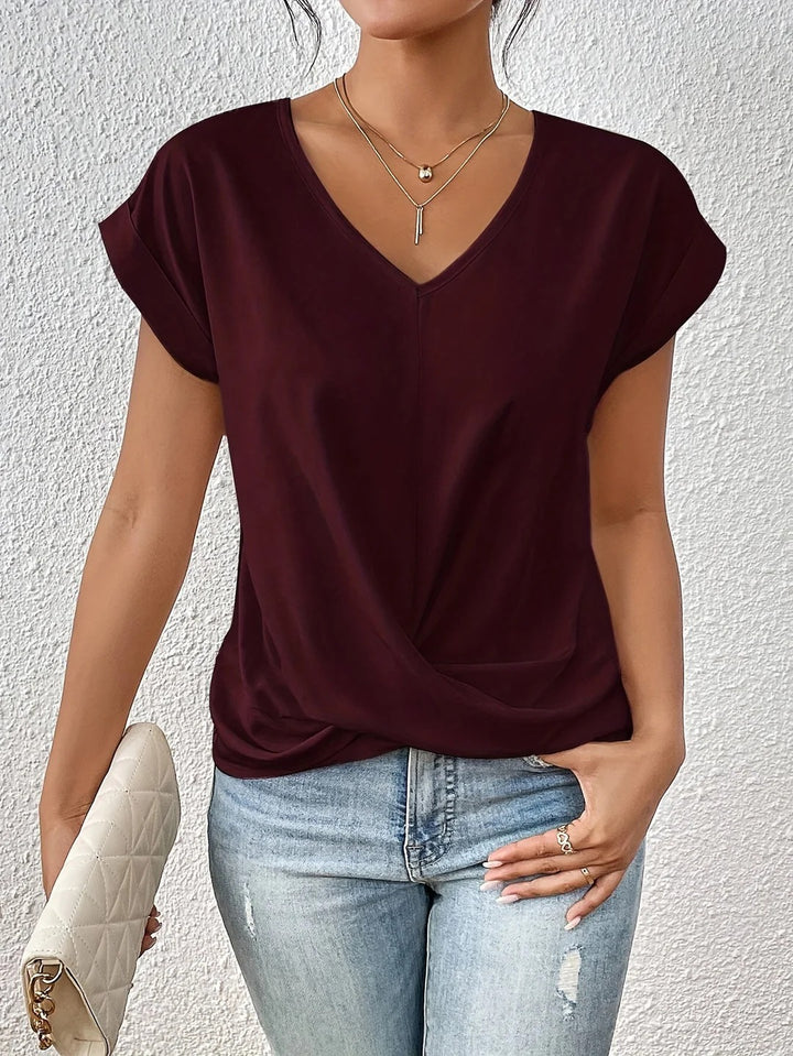 Women’s V-Neck Twist-Hem T-Shirt