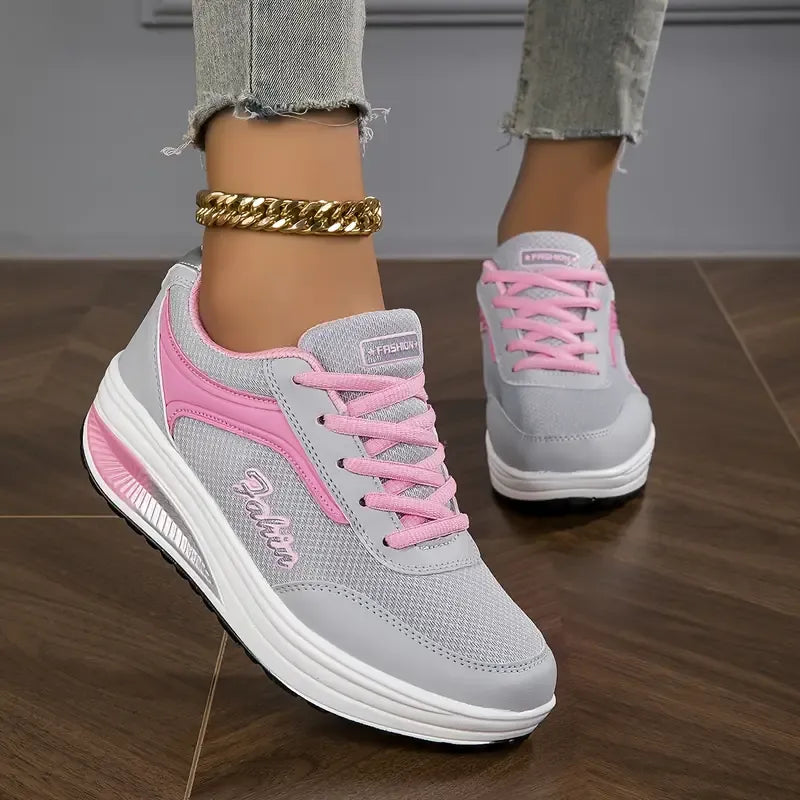 Women's Chunky Platform Lace-Up Sneakers