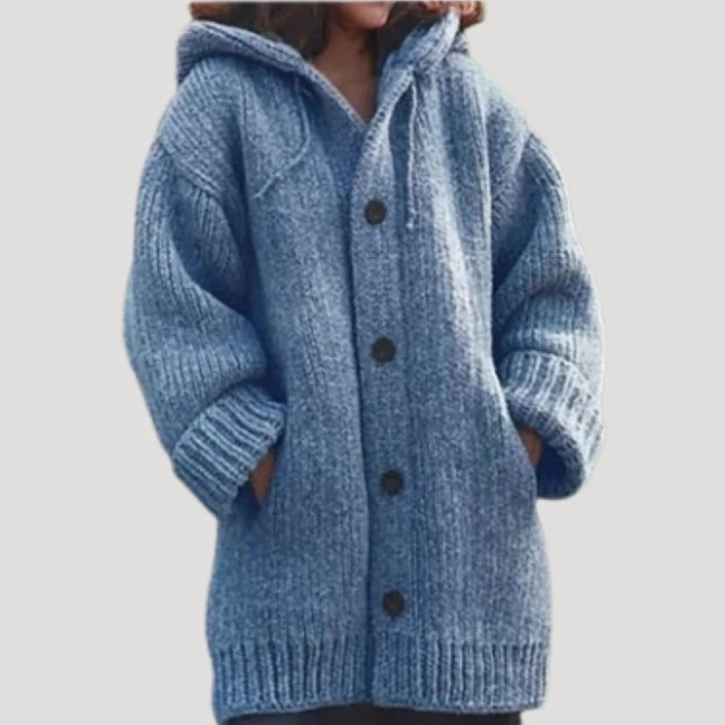 Women's Hooded Chunky-Knit Cardigan
