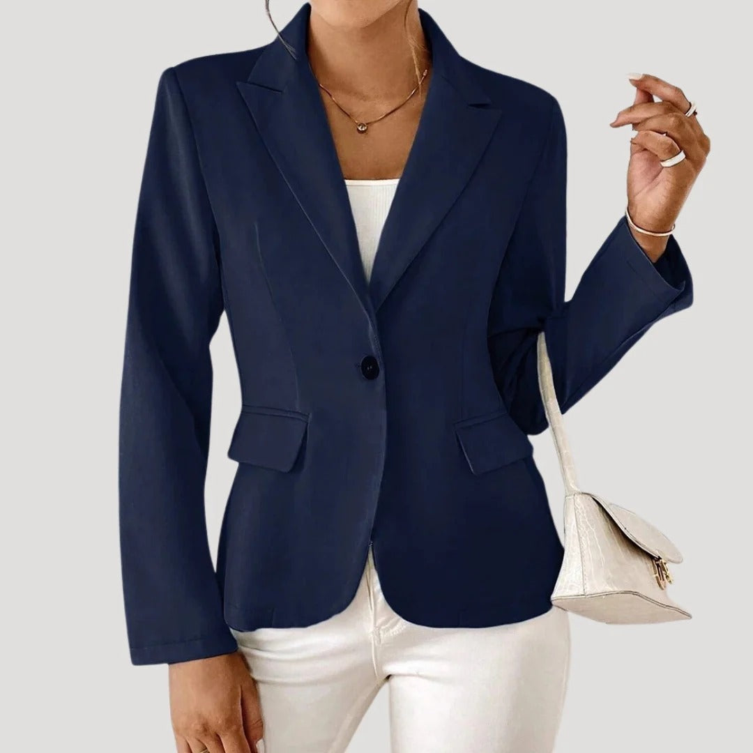 Women’s Single-Button Blazer with Notched Lapel