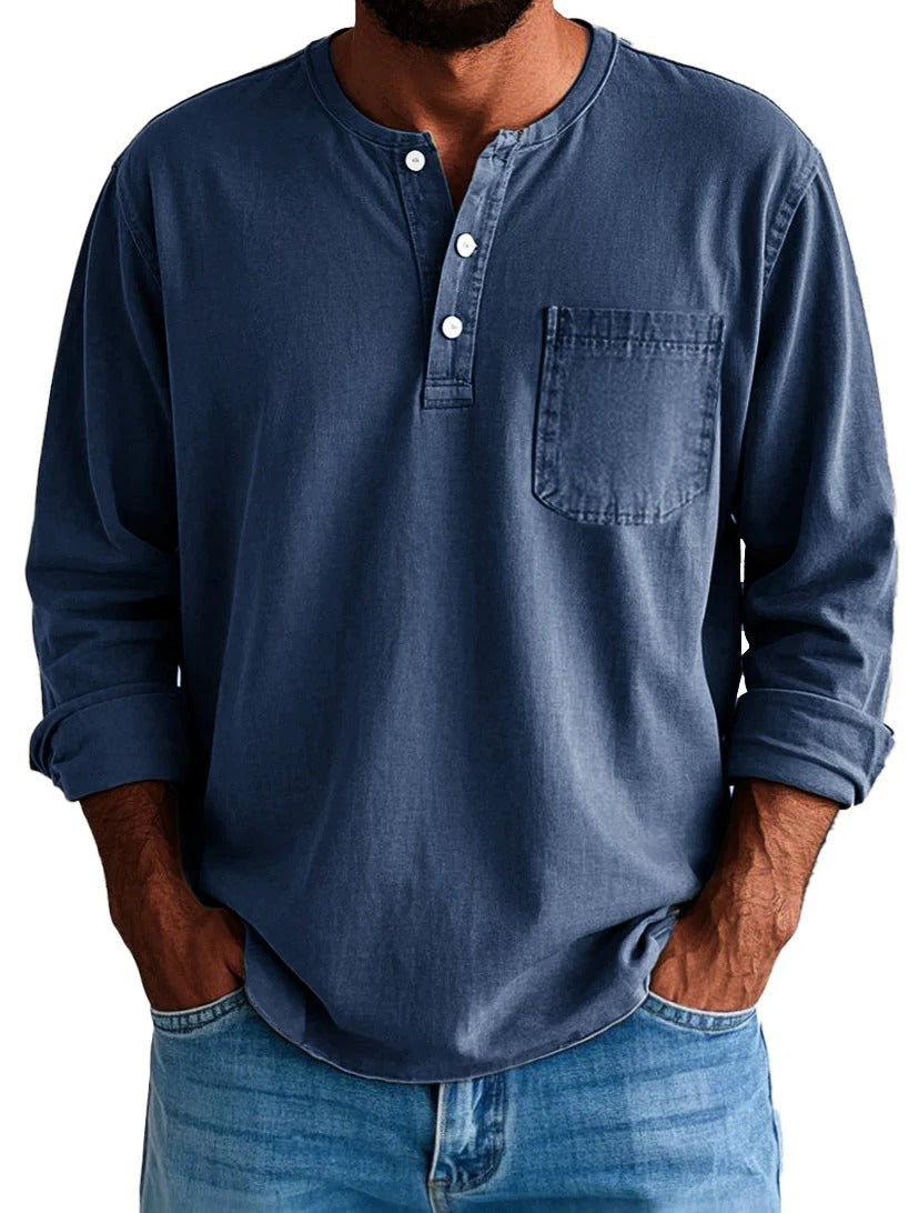 Men’s Long-Sleeve Henley Shirt
