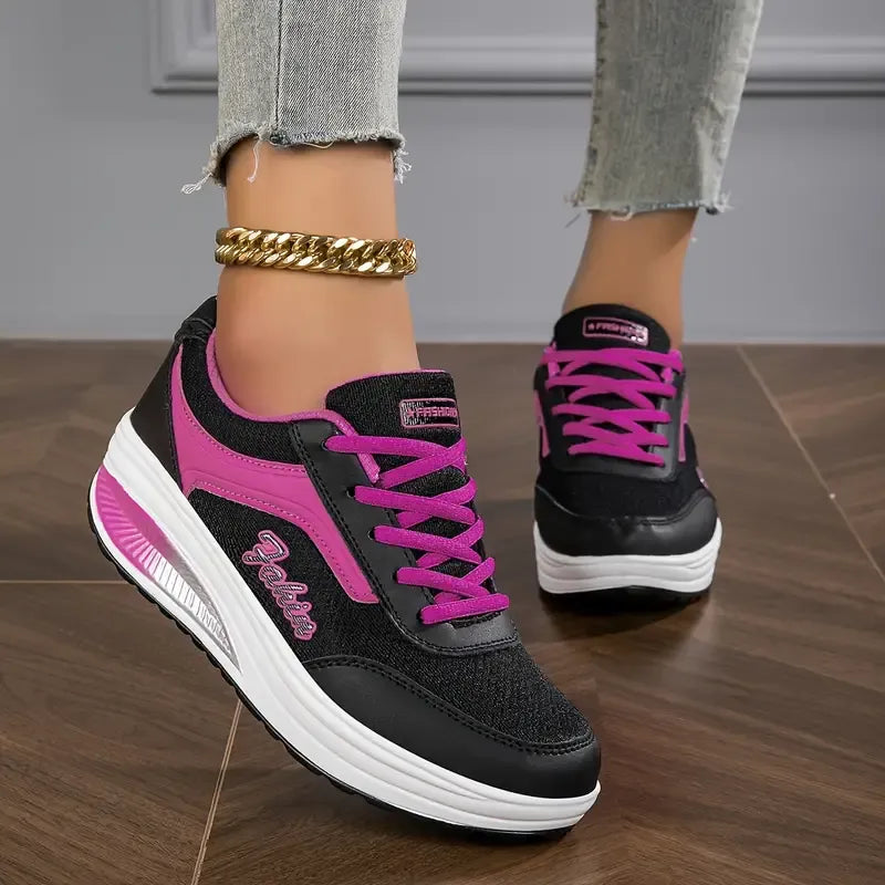 Women's Chunky Platform Lace-Up Sneakers