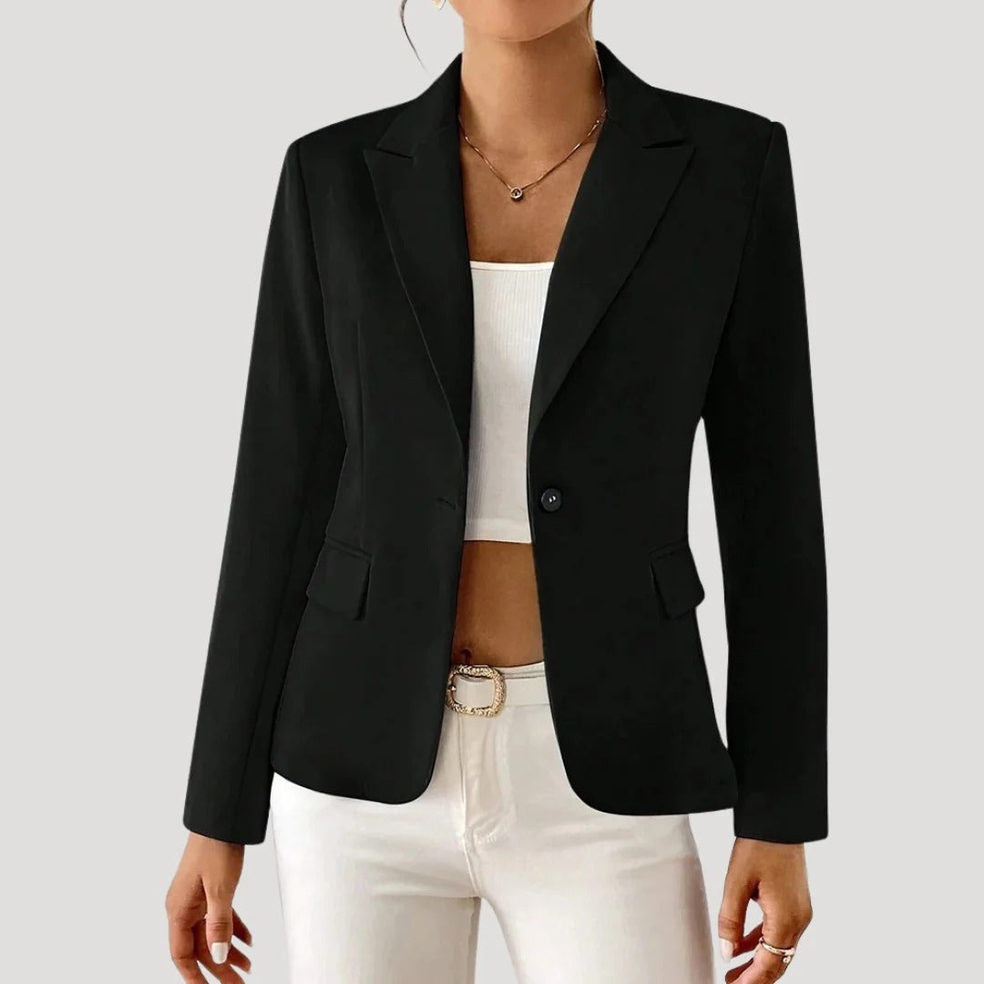 Women’s Single-Button Blazer with Notched Lapel
