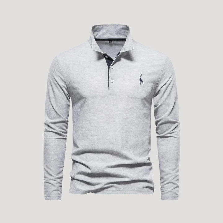 Men’s Slim-Fit Long-Sleeve Polo Shirt
