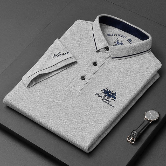 Men’s Short-Sleeved Polo Shirt with Embroidery