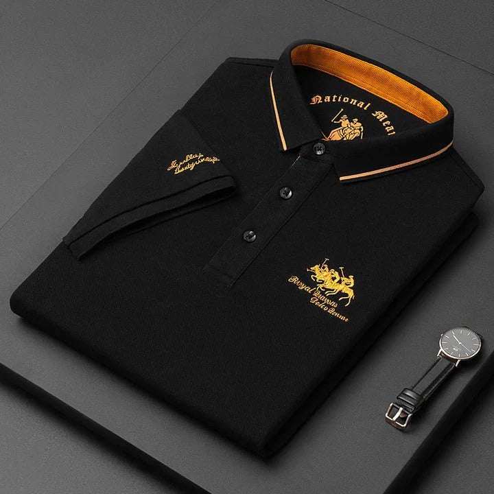 Men’s Short-Sleeved Polo Shirt with Embroidery