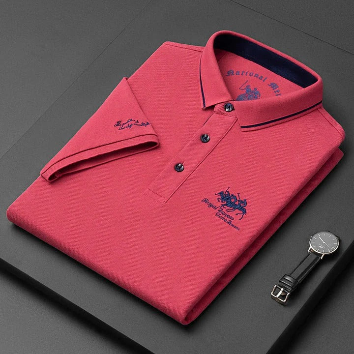 Men’s Short-Sleeved Polo Shirt with Embroidery