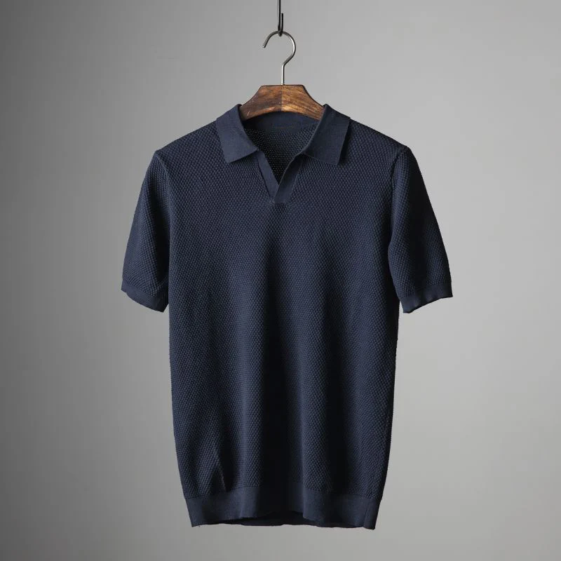 Men’s Waffle-Knit Short-Sleeve Polo