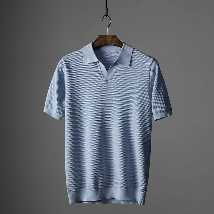 Men’s Waffle-Knit Short-Sleeve Polo