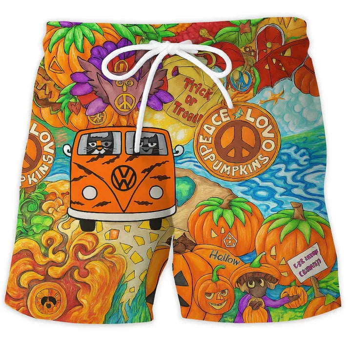 Men’s Drawstring Shorts with Retro Print