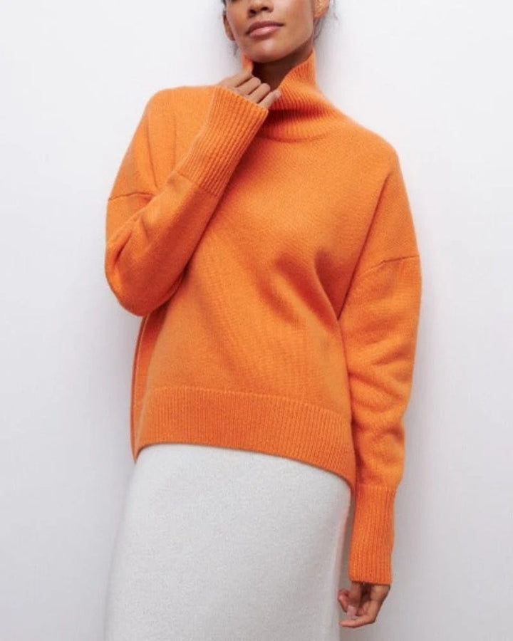 Women’s Turtleneck Sweater with Ribbed Trim