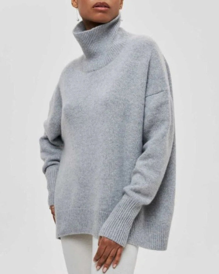 Women’s Turtleneck Sweater with Ribbed Trim