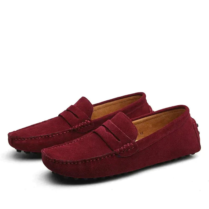 Men’s Suede Loafers with Strap Detail