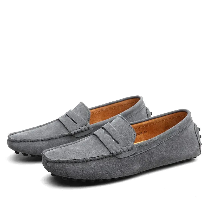 Men’s Suede Loafers with Strap Detail