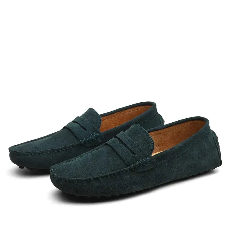 Men’s Suede Loafers with Strap Detail