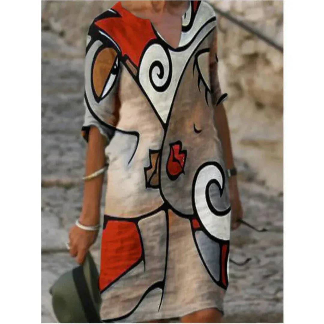 Women Shift Dress with Graphic Print