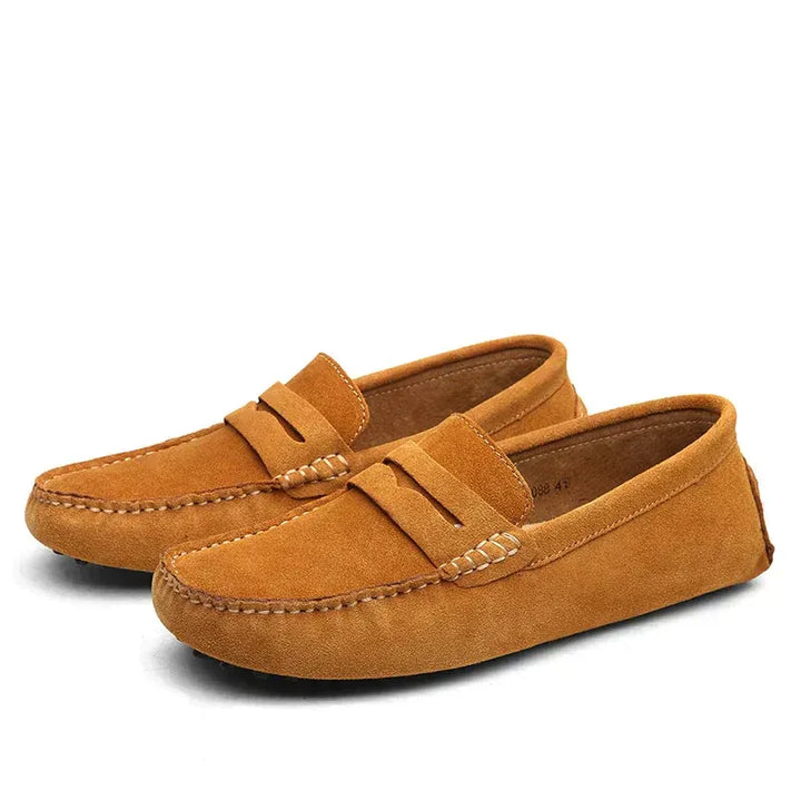 Men’s Suede Loafers with Strap Detail