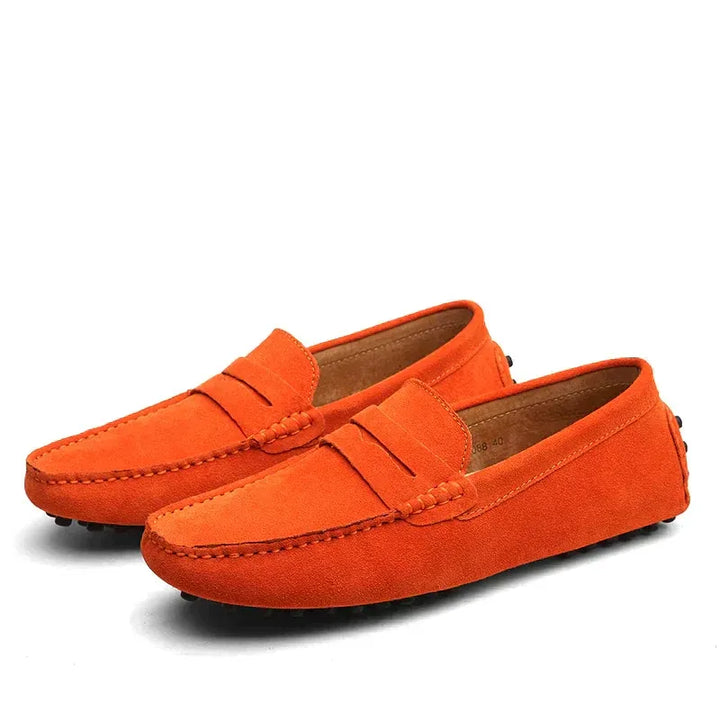 Men’s Suede Loafers with Strap Detail