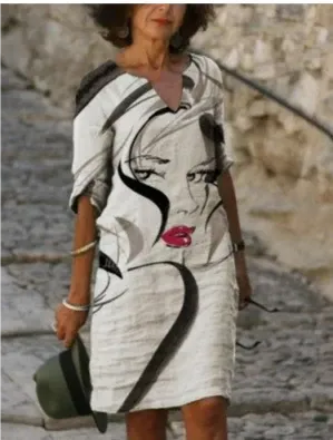 Women Shift Dress with Graphic Print