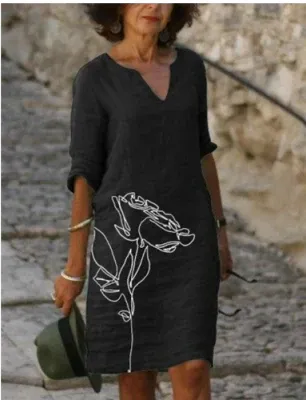Women Shift Dress with Graphic Print