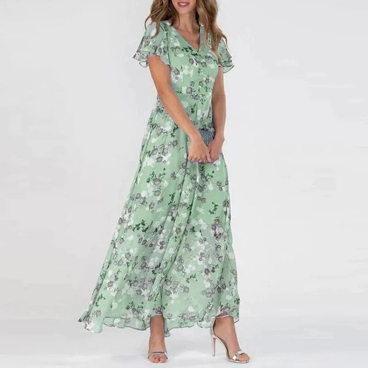 Women's Floral V-Neck Maxi Dress