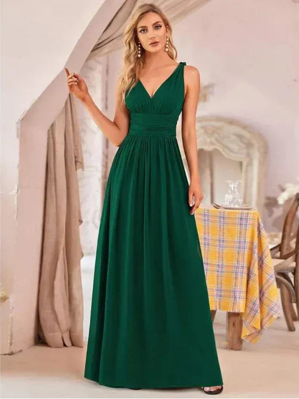 Women’s Sleeveless V-Neck Maxi Dress