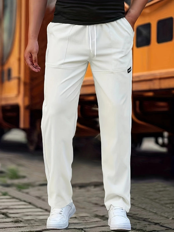 Men’s Straight-Leg Pants with Drawstring