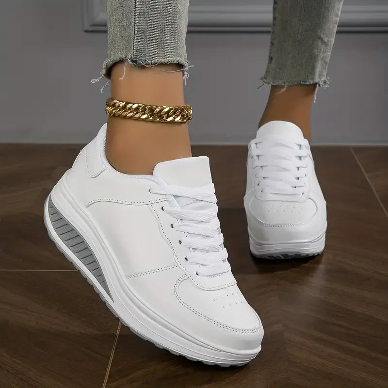 Women's Chunky Platform Lace-Up Sneakers