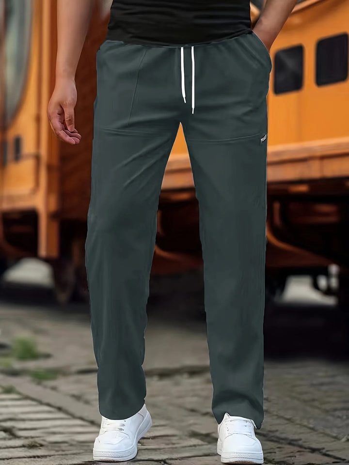 Men’s Straight-Leg Pants with Drawstring