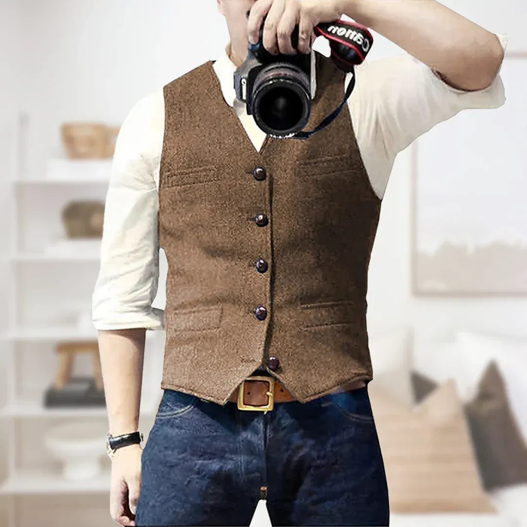Men’s Slim Fit Single-Breasted Vest