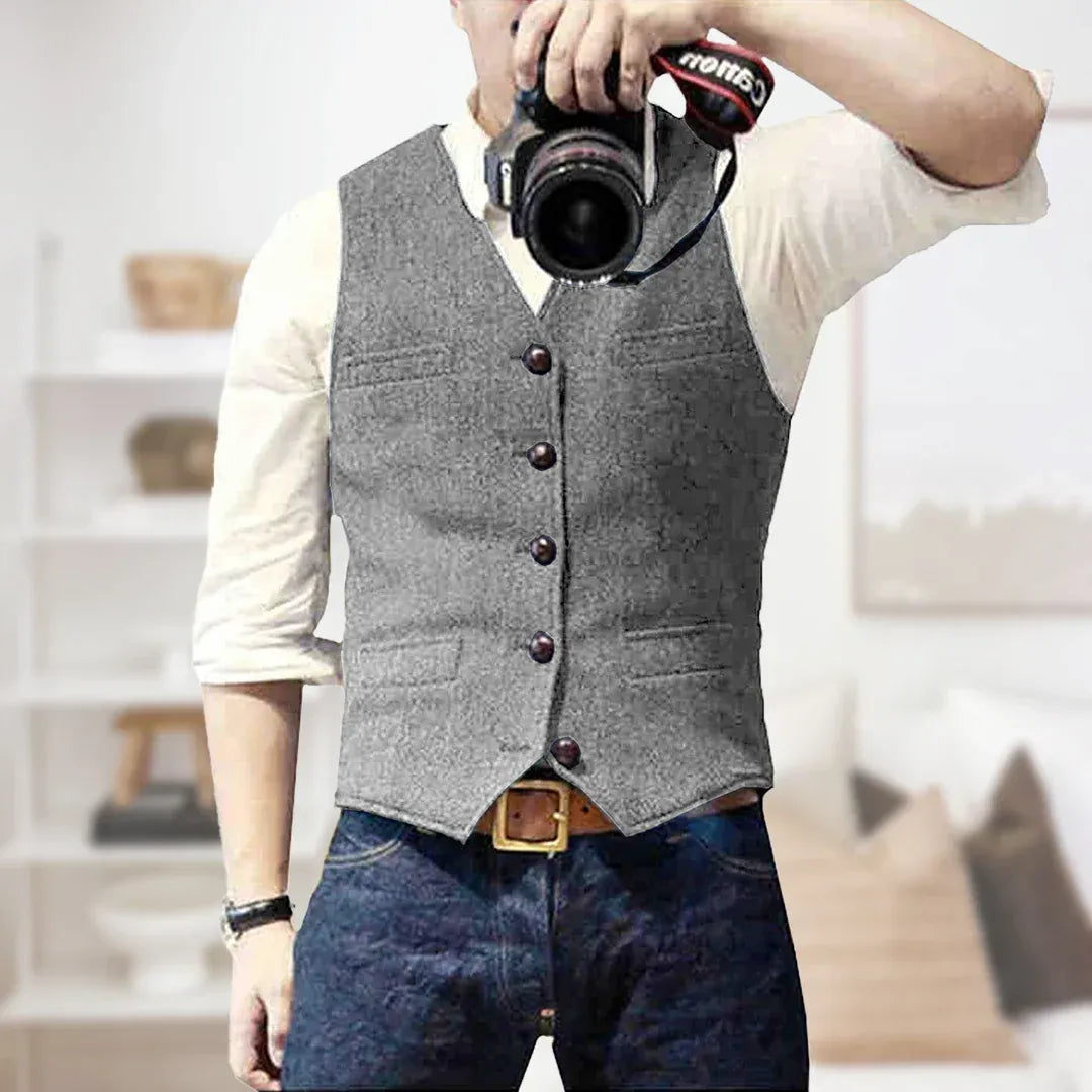 Men’s Slim Fit Single-Breasted Vest