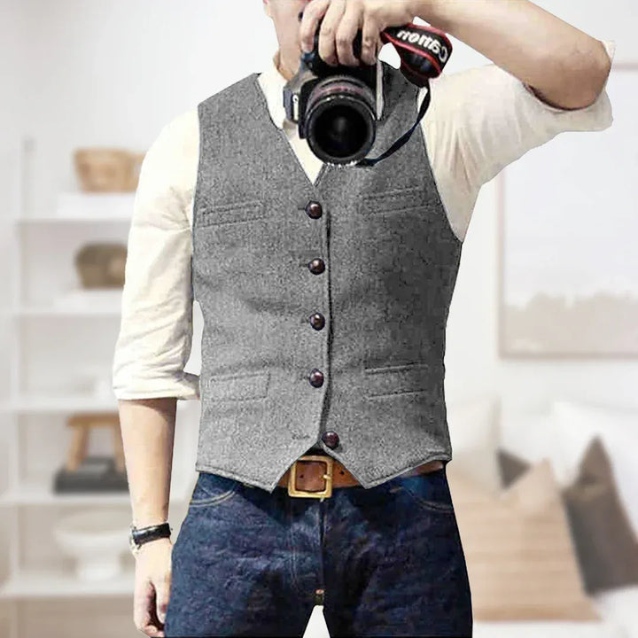 Men’s Slim Fit Single-Breasted Vest