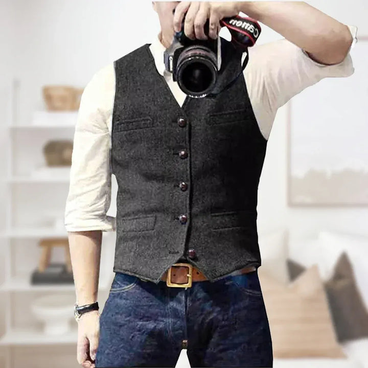 Men’s Slim Fit Single-Breasted Vest