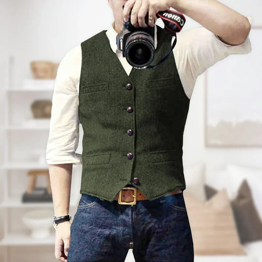 Men’s Slim Fit Single-Breasted Vest