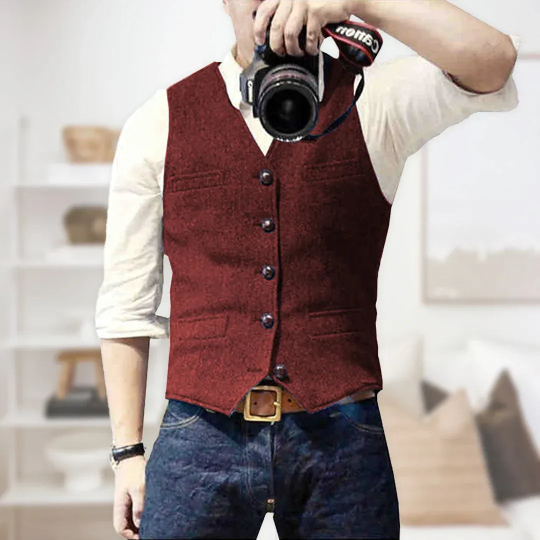 Men’s Slim Fit Single-Breasted Vest