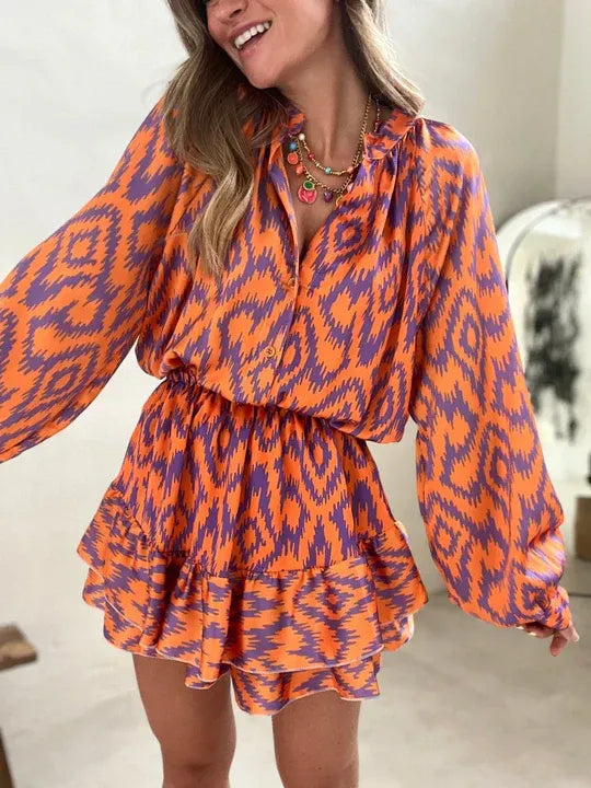 Women's Short Button-Down Jumpsuit