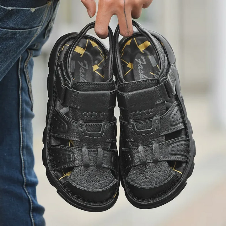 Men’s Closed-Toe Sandals with Adjustable Ankle Strap