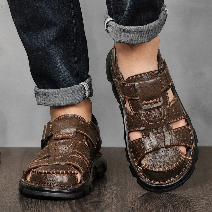 Men’s Closed-Toe Sandals with Adjustable Ankle Strap