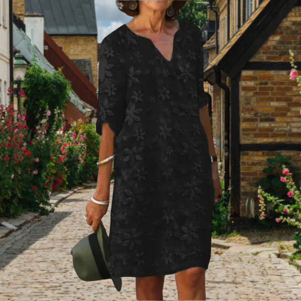 Women's Textured Floral Mini Dress