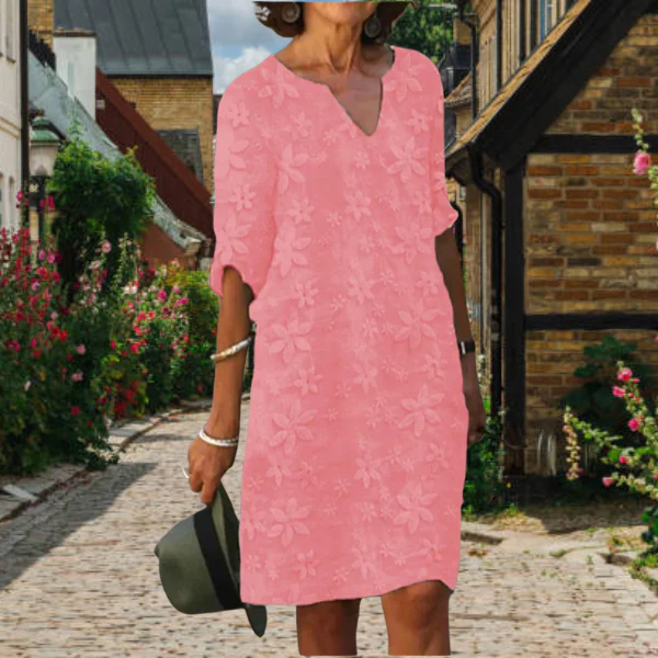 Women's Textured Floral Mini Dress