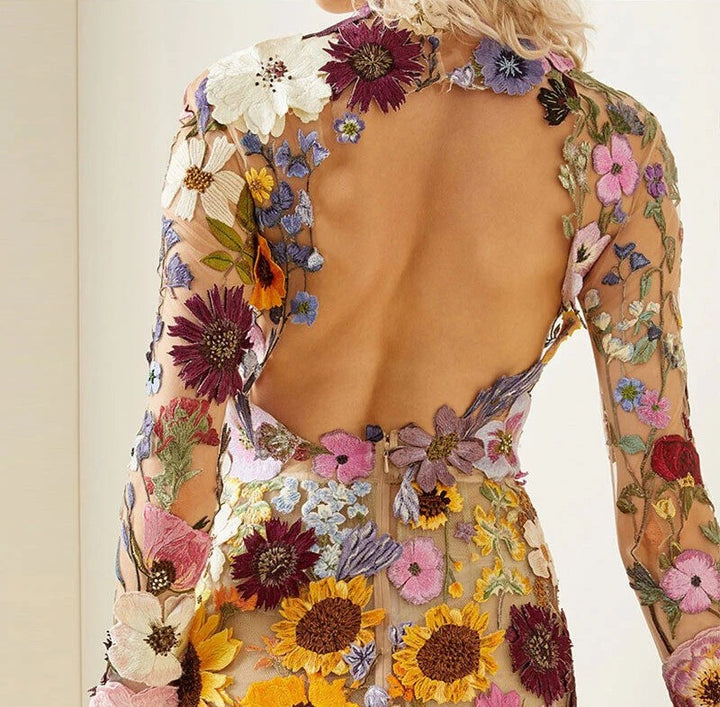Women’s Floral Appliqué Mini Dress