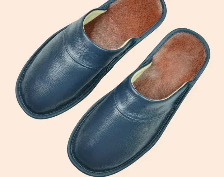 Men’s Leather Slip-On Slippers