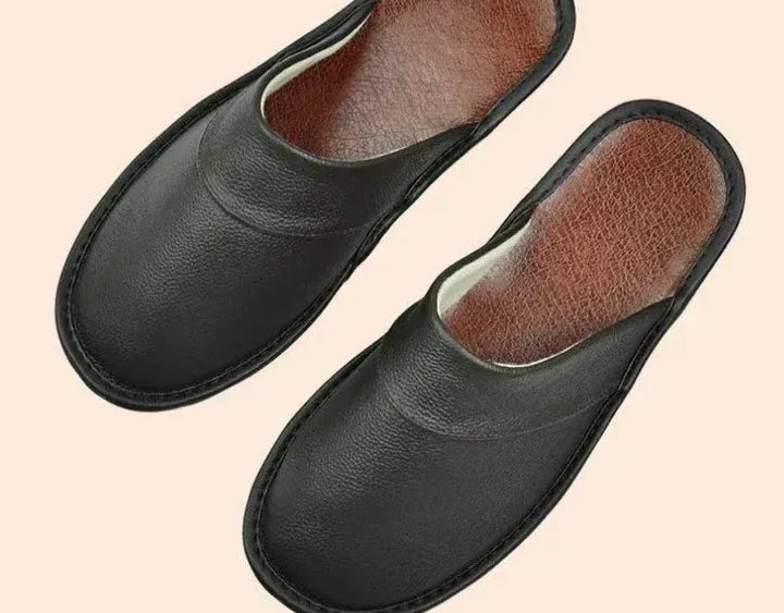 Men’s Leather Slip-On Slippers