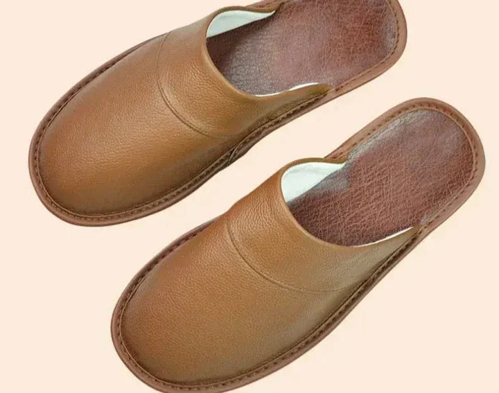 Men’s Leather Slip-On Slippers