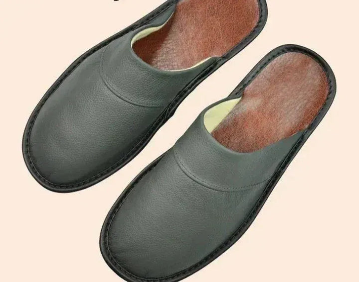 Men’s Leather Slip-On Slippers
