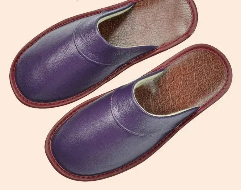 Men’s Leather Slip-On Slippers